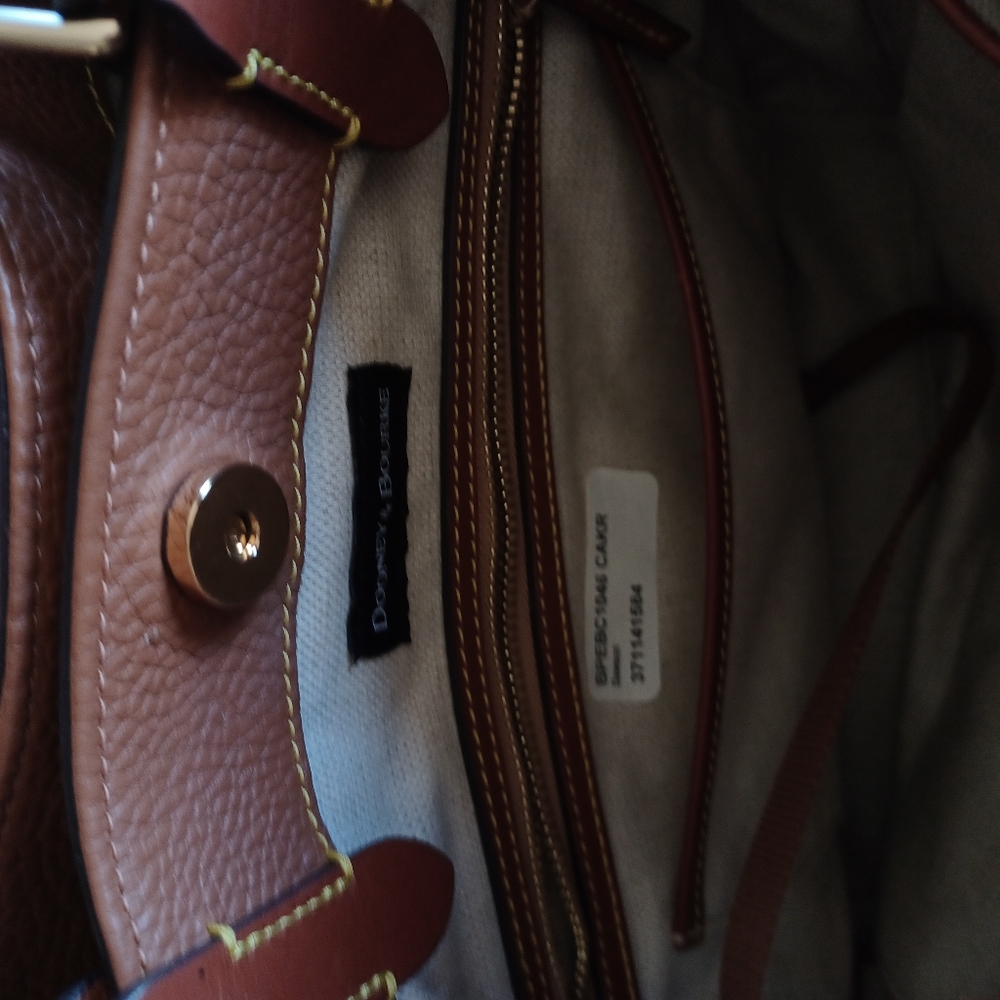 Dooney & Bourke Dawson Large Satchel, Caramel, Pebble Leather, BPEBC1046 - Picture 7 of 10